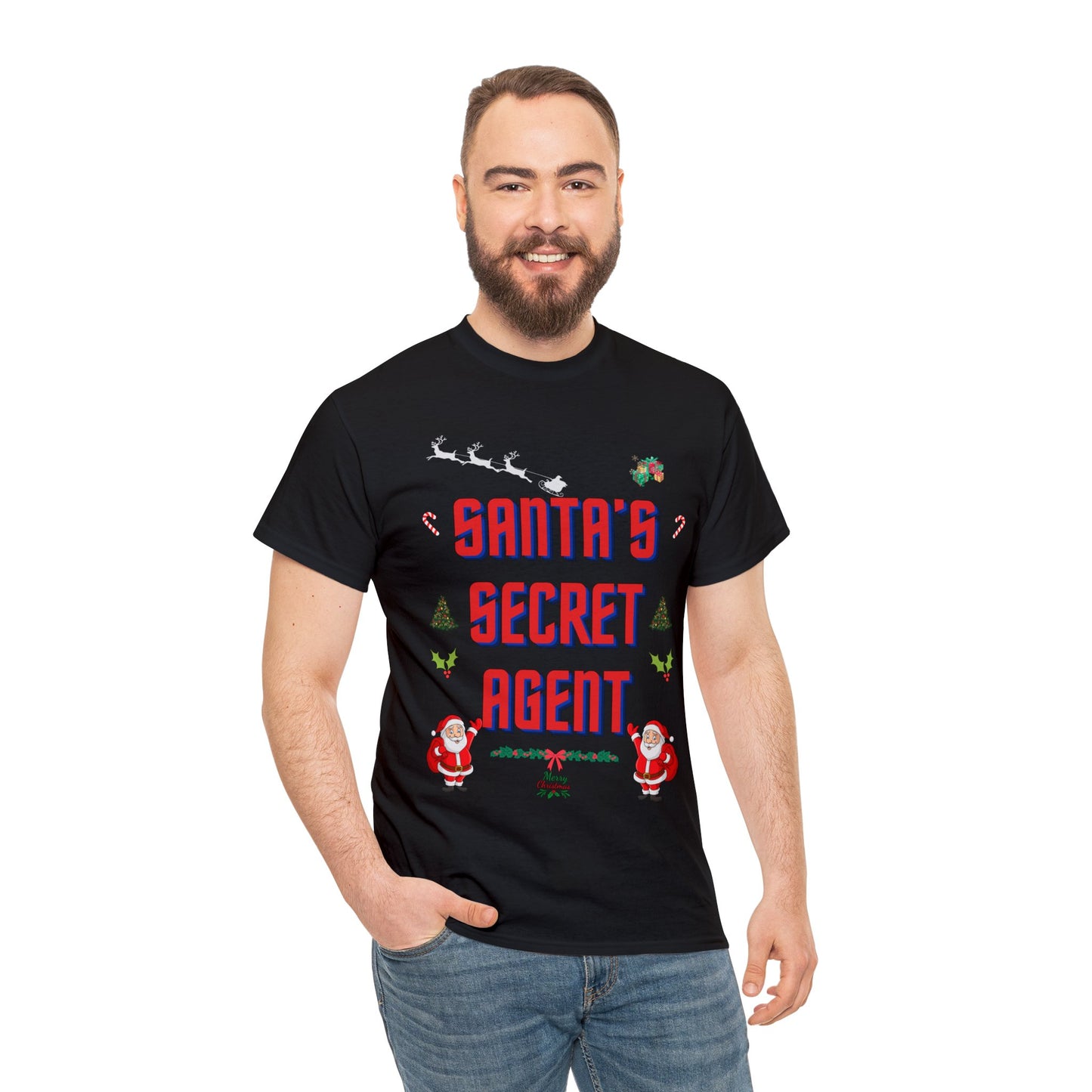 SANTAS SECRET AGENT-Unisex Heavy Cotton Tee