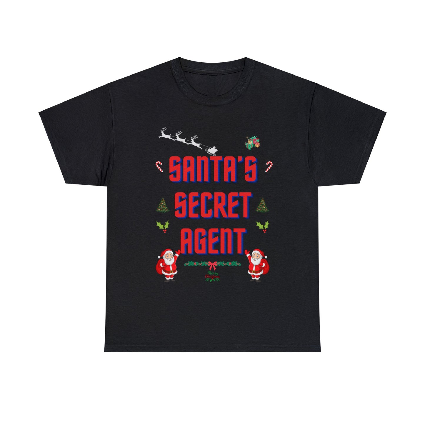 SANTAS SECRET AGENT-Unisex Heavy Cotton Tee