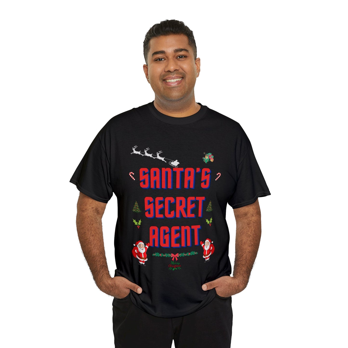 SANTAS SECRET AGENT-Unisex Heavy Cotton Tee