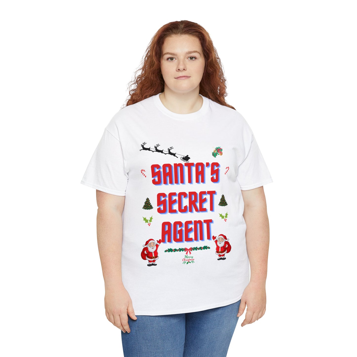 SANTAS SECRET AGENT-Unisex Heavy Cotton Tee