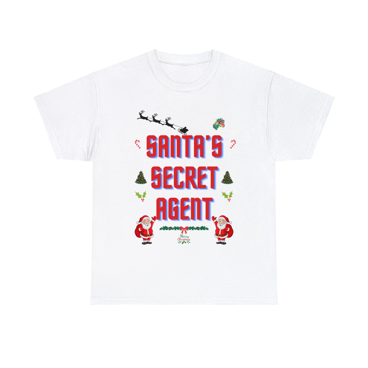 SANTAS SECRET AGENT-Unisex Heavy Cotton Tee