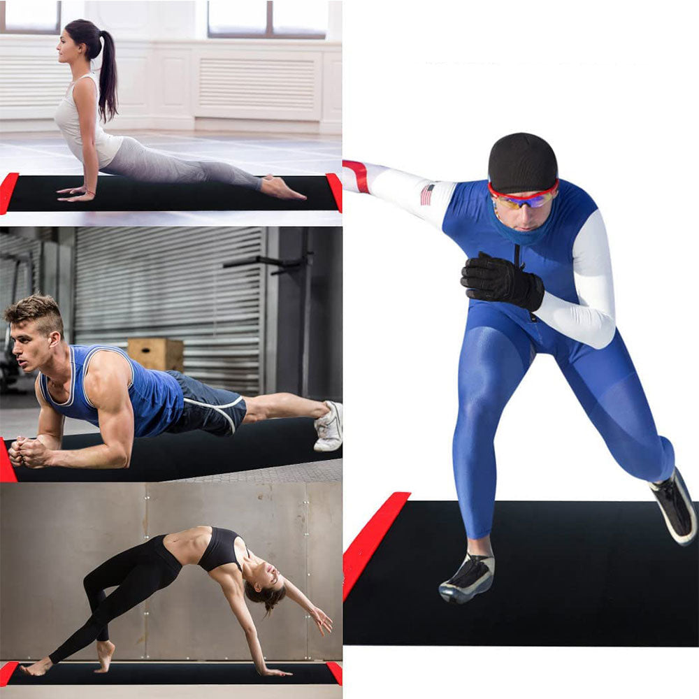 Slide Board Speed Skating Training Mat Sliding Board  Portable Sliding Board For Leg Exercise Ice Hockey Short Track Home Gym Fitness Practice