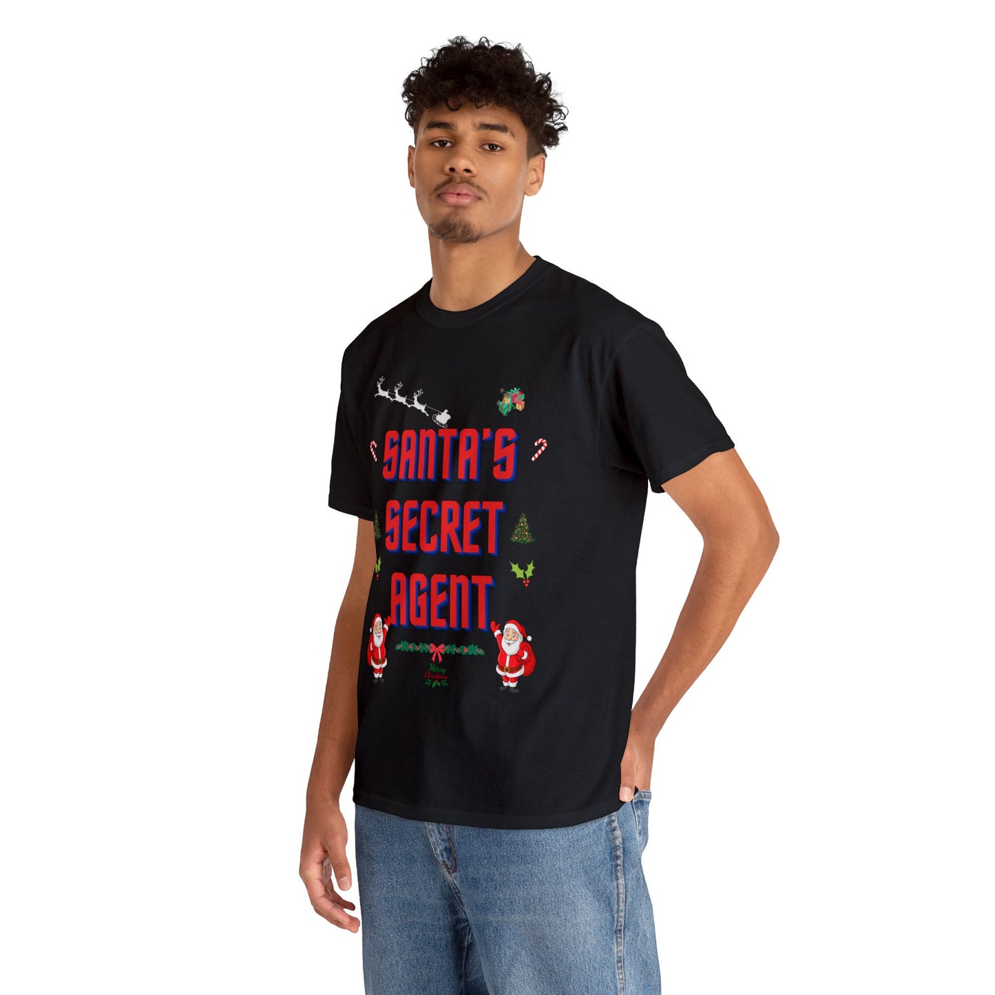 SANTAS SECRET AGENT-Unisex Heavy Cotton Tee