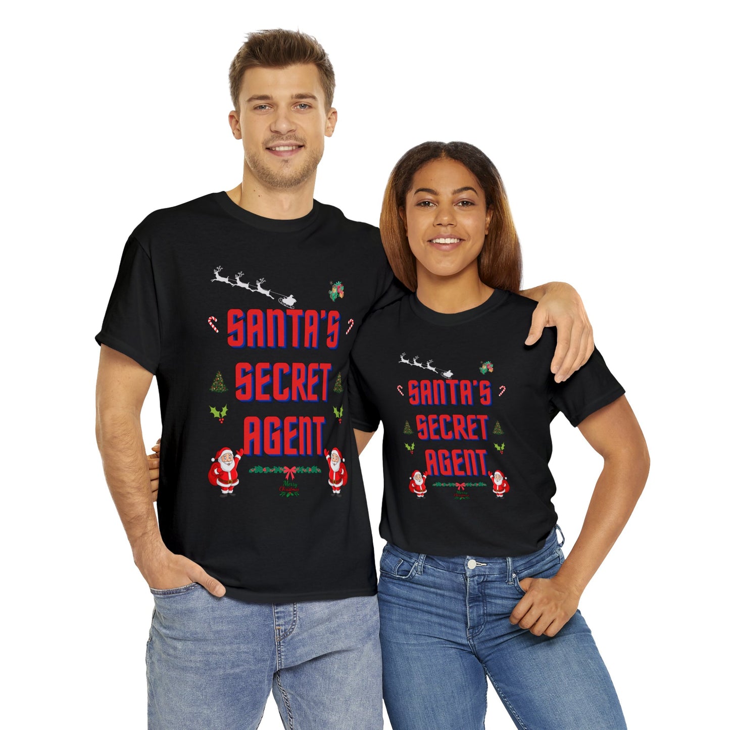 SANTAS SECRET AGENT-Unisex Heavy Cotton Tee