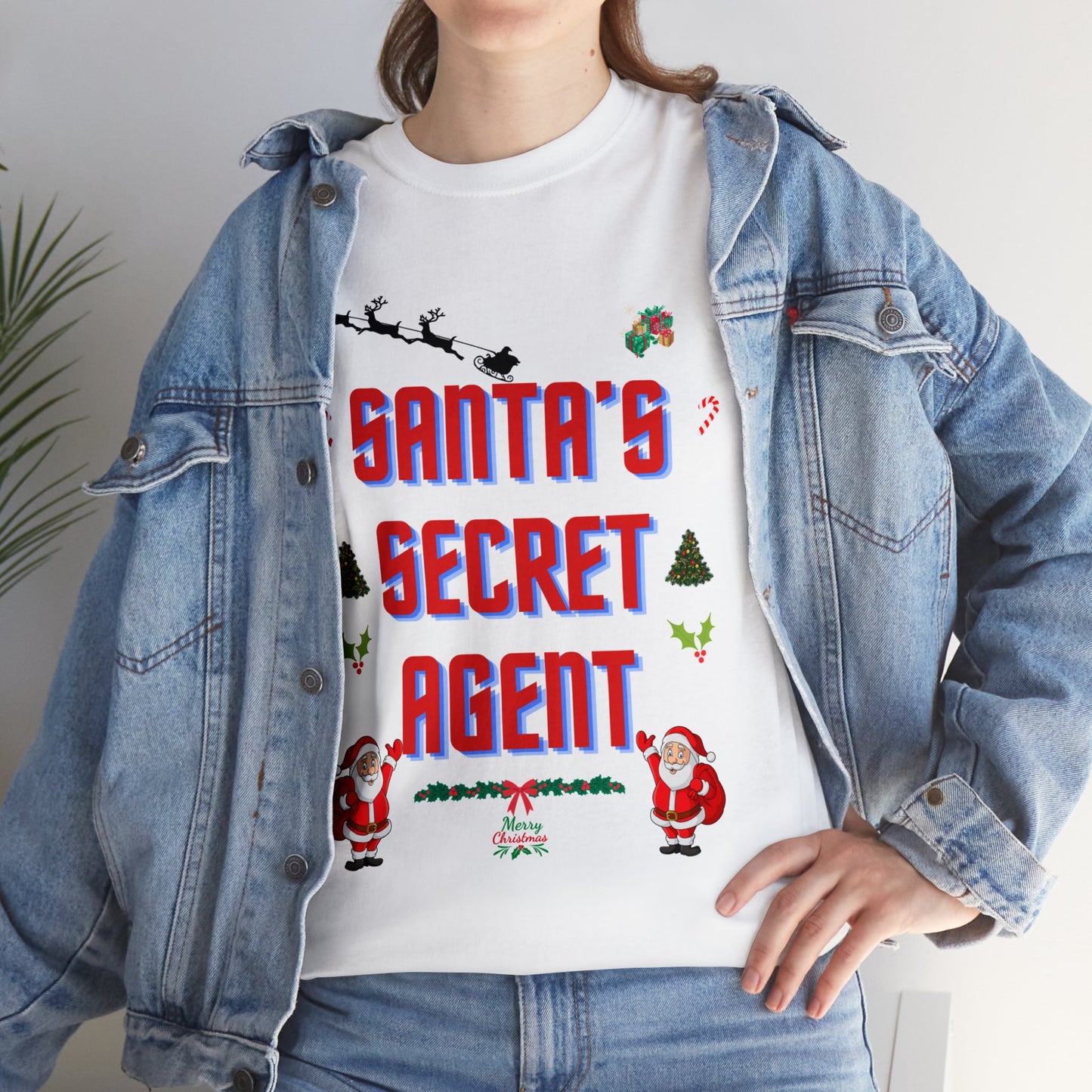 SANTAS SECRET AGENT-Unisex Heavy Cotton Tee