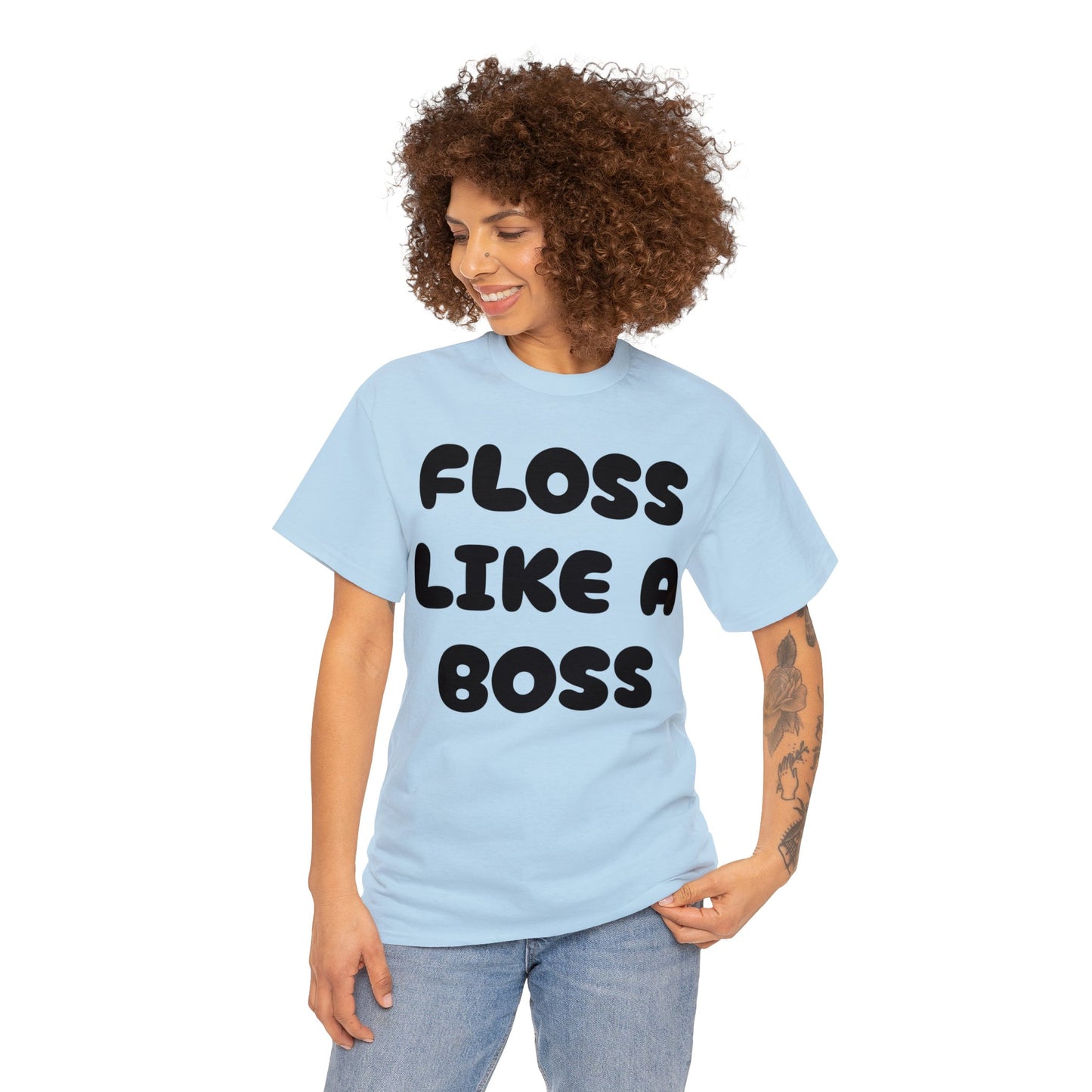 FLOSS LIKE A BOSS-Unisex Heavy Cotton Tee