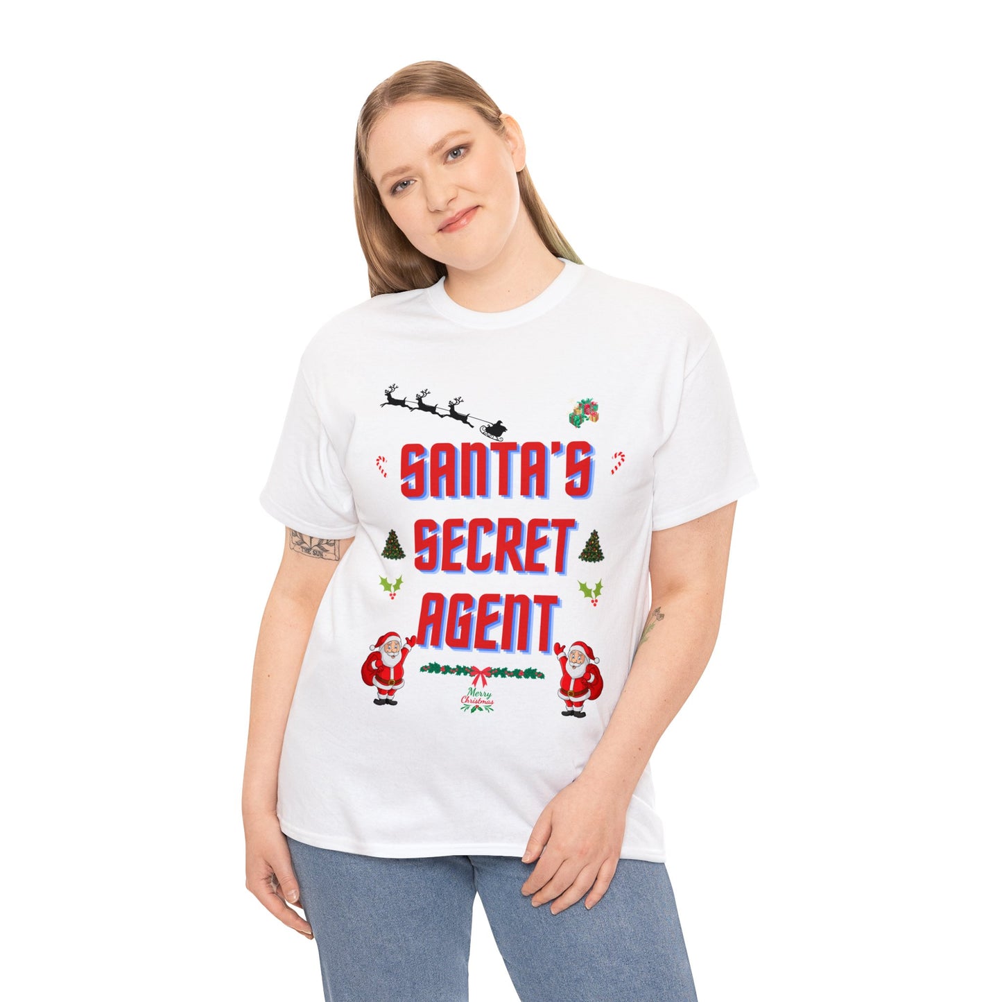 SANTAS SECRET AGENT-Unisex Heavy Cotton Tee