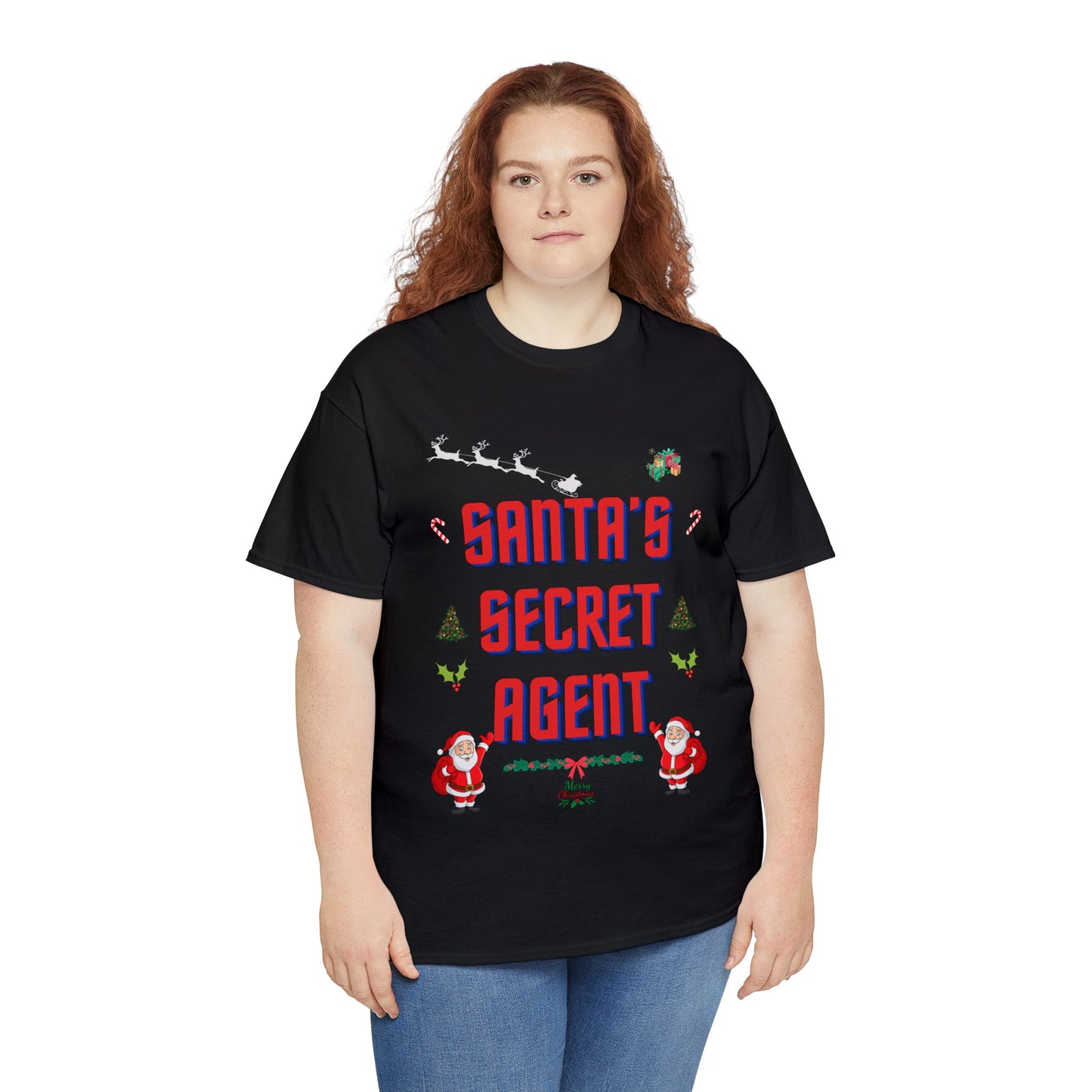 SANTAS SECRET AGENT-Unisex Heavy Cotton Tee