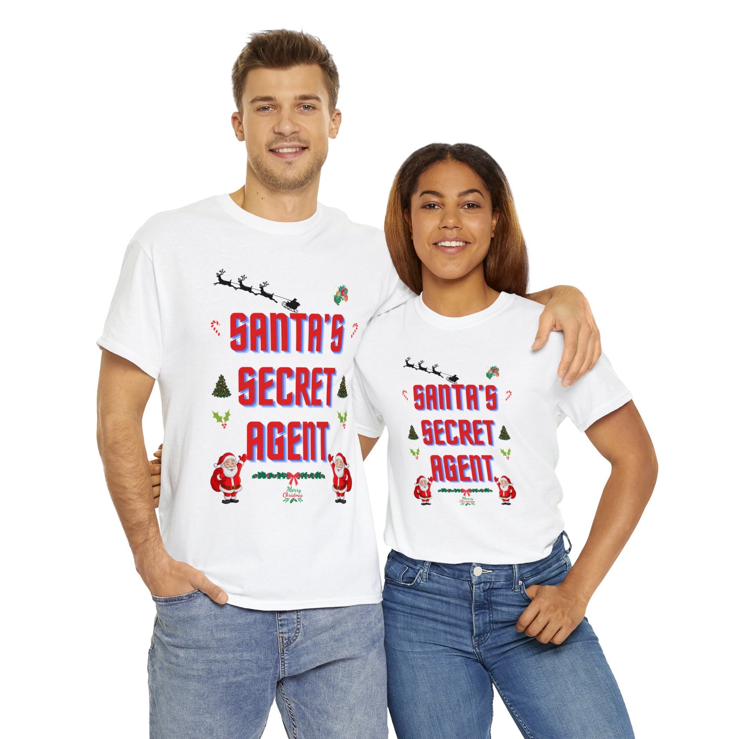 SANTAS SECRET AGENT-Unisex Heavy Cotton Tee