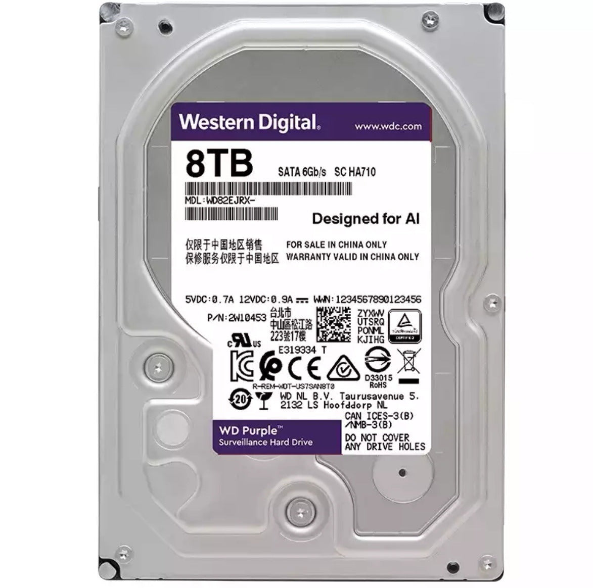 West Digital Purple Disk Security Monitoring Hard Disk 1TB 2TB 3TB 4TB 6TB 8TB 10 HDD DVR/NVR
