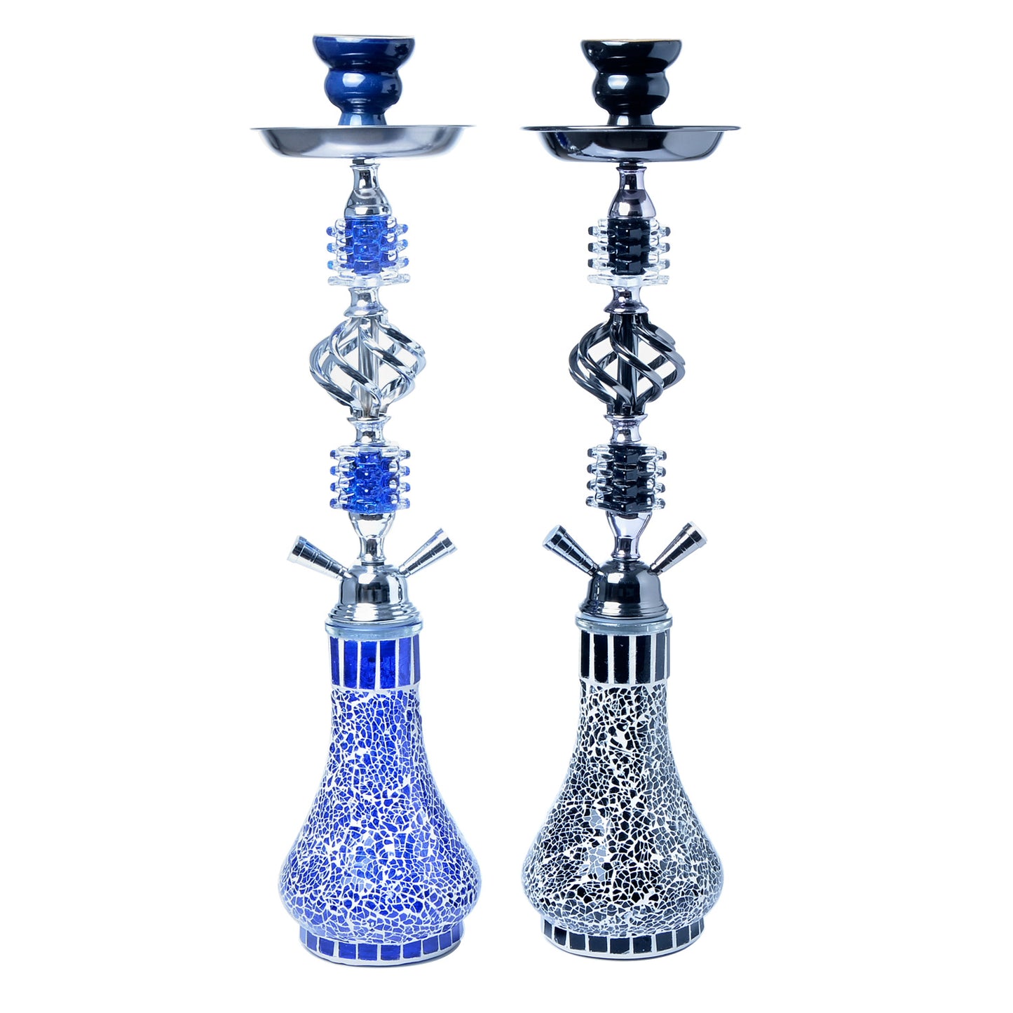 Arabian Hookah Glass Pot Double Pipe Hookah Set Finished Hookah Shisha