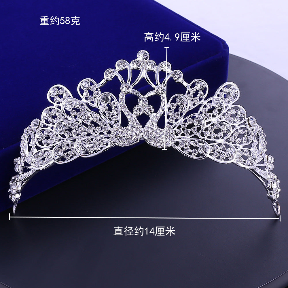 Earrings Bride Necklace Rhinestone Headdress Set Crown Wedding Accessories Jewelry Spot Batch