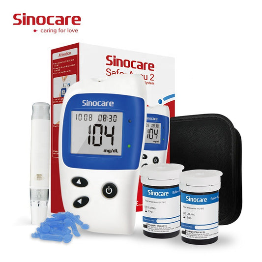 Blood Glucose Meter Sinocare Accu2 Domestic Automatic Code-free Blood Glucose Meter Foreign Trade Export Measuring Device English Blood Analysis