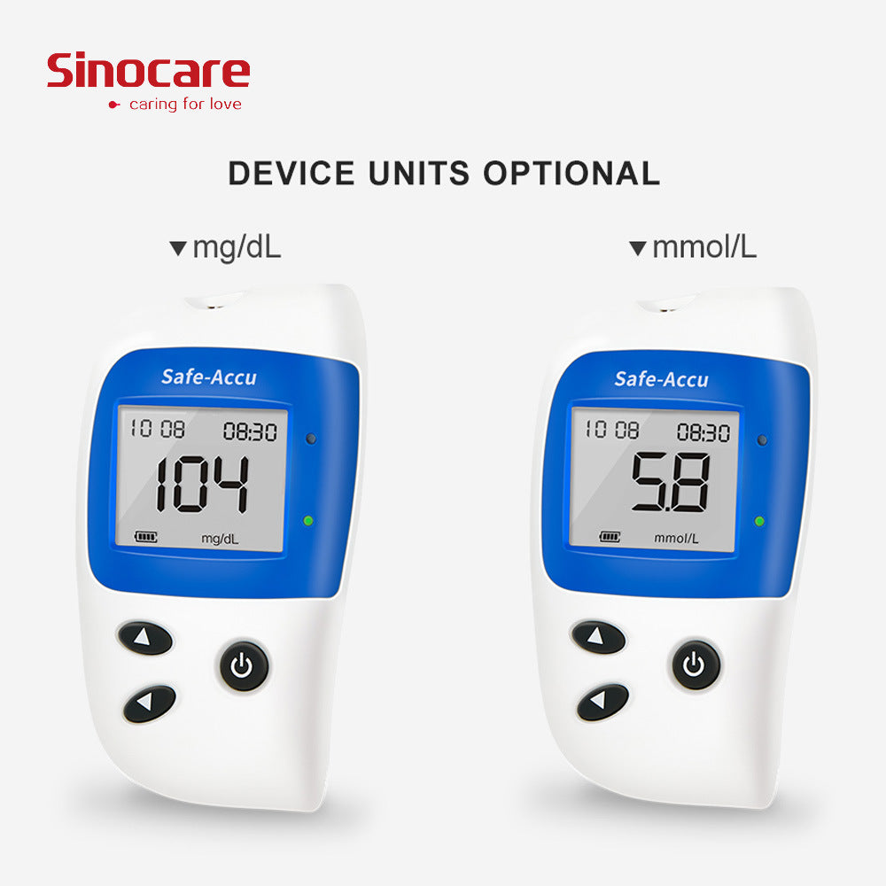 Blood Glucose Meter Sinocare Accu2 Domestic Automatic Code-free Blood Glucose Meter Foreign Trade Export Measuring Device English Blood Analysis